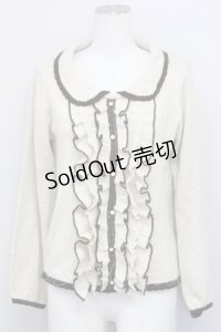 axes femme / 襟フリルニットプルオーバー  アイボリー T-25-03-15-009-AX-TO-SA-ZT