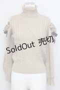 axes femme POETIQUE / ラメニットオフショルハイネックニット  アイボリー T-25-03-15-010-AX-TO-SA-ZT
