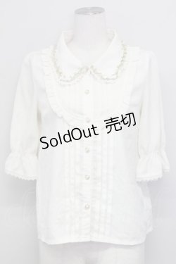 画像1: axes femme / 薔薇モチーフ付きブラウス  アイボリー T-25-03-15-002-AX-BL-SA-ZT
