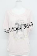 axes femme / 香水瓶ptカットソー M ピンク T-25-03-15-013-AX-TO-SA-ZT