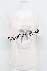 axes femme / 香水瓶ptカットソー M ピンク T-25-03-15-013-AX-TO-SA-ZT