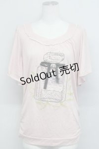 axes femme / 香水瓶ptカットソー M ピンク T-25-03-15-013-AX-TO-SA-ZT