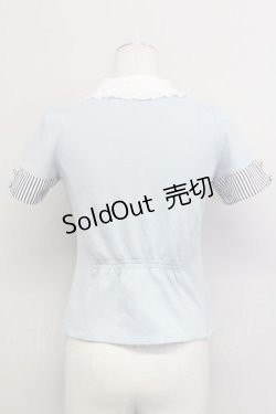画像2: axes femme / ベストレイヤード風トップス  サックスＸ白 T-25-03-15-016-AX-TO-SA-ZT