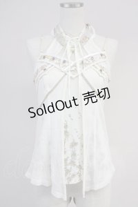 Ozz oneste / 桜刺繍ホルターデザインキャミ  アイボリー T-25-03-17-001-OO-TO-SA-ZT