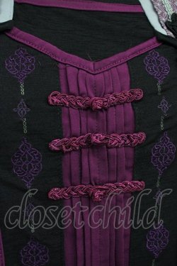 画像5: Ozz oneste / サイドチャイナノースリーブトップス  黒X紫 T-25-03-17-002-OO-TO-SA-ZI