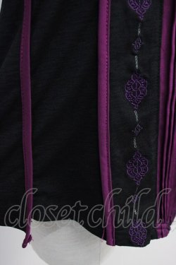 画像6: Ozz oneste / サイドチャイナノースリーブトップス  黒X紫 T-25-03-17-002-OO-TO-SA-ZI