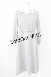 Fi.n.t / ミニブーケ刺繍クレリック衿ワンピース  グレー T-25-03-17-017-CA-OP-SA-ZI
