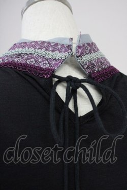 画像7: Ozz oneste / サイドチャイナノースリーブトップス  黒X紫 T-25-03-17-002-OO-TO-SA-ZI