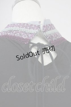 画像7: Ozz oneste / サイドチャイナノースリーブトップス  黒Ｘ紫 T-25-03-17-002-OO-TO-SA-ZI