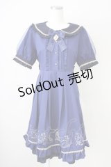 Amavel / Fortune Horoscopeチュールスリーブワンピース  ネイビー T-25-03-17-019-CA-BL-SA-ZT