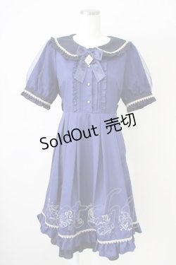 画像1: Amavel / Fortune Horoscopeチュールスリーブワンピース  ネイビー T-25-03-17-019-CA-BL-SA-ZT