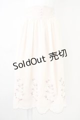 an another angelus / ローズ刺繍シフォンスカート  ピンク T-25-03-17-021-CA-SK-SA-ZI