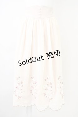 画像1: an another angelus / ローズ刺繍シフォンスカート  ピンク T-25-03-17-021-CA-SK-SA-ZI