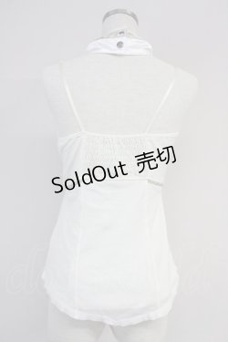 画像2: Ozz oneste / 桜刺繍ホルターデザインキャミ  アイボリー T-25-03-17-001-OO-TO-SA-ZT