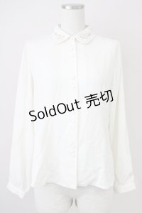Fi.n.t / パステルローズ刺繍衿ブラウス  アイボリーＸピンク T-25-03-17-007-CA-BL-SA-ZI