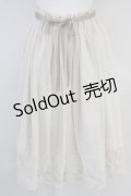 【SALE】F&A / 裾刺繍チュールスカート  アイボリー T-25-03-19-028-LO-SK-HD-ZT375
