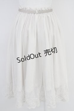 画像2: 【SALE】F&A / 裾刺繍チュールスカート  アイボリー T-25-03-19-028-LO-SK-HD-ZT375