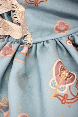 画像5: ALICE and the PIRATES / クリスの百鬼夜行〜宵に咲き誇る妖の華〜柄ハイウエストスカート  孔雀青 T-25-03-20-018-PA-SK-SA-ZT058