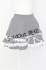 DARK IN LOVE /  Black lolita white bow contrast mini skirt  黒Ｘ白 T-25-03-20-020-PU-SK-SA-ZT