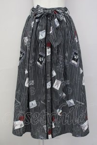 axes femme / ボン・ヴォヤージュ柄スカート  黒 T-25-03-20-022-AX-SK-SA-ZT058