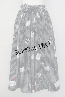 画像1: 【SALE】axes femme / ボン・ヴォヤージュ柄スカート  黒 T-25-03-20-022-AX-SK-SA-ZT058