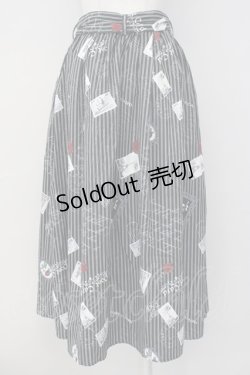 画像2: 【SALE】axes femme / ボン・ヴォヤージュ柄スカート  黒 T-25-03-20-022-AX-SK-SA-ZT058