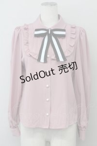Ank Rouge / 配色リボンブラウス M ピンク T-25-03-20-003-CA-BL-SA-ZT