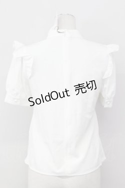 画像2: 【SALE】Ank Rouge / パール付きハイネックブラウス M ホワイト T-25-03-20-001-CA-BL-SA-ZT001