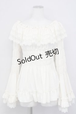 画像1: ATELIER PIERROT / Shirring princess sleeve blouse  アイボリー T-25-03-20-005-EL-BL-SA-ZT001