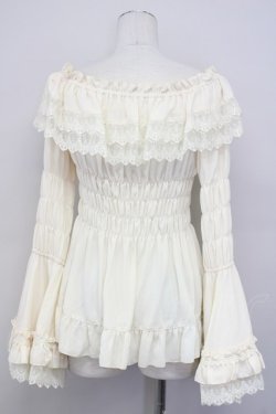 画像2: ATELIER PIERROT / Shirring princess sleeve blouse  アイボリー T-25-03-20-005-EL-BL-SA-ZT001