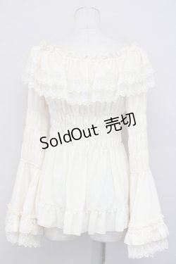 画像2: ATELIER PIERROT / Shirring princess sleeve blouse  アイボリー T-25-03-20-005-EL-BL-SA-ZT001