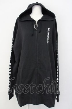 画像1: KRY CLOTHING / 「ABYSS」スウェットOリングZIPパーカ XXXL ブラック T-25-03-20-009-EL-TO-SA-ZT001