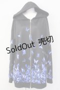 ankoROCK / バラバラ蝶々パーカー -スーパービッグ-  黒 T-25-03-20-010-PU-TO-SA-ZT001