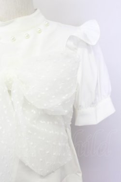 画像7: Ank Rouge / パール付きハイネックブラウス M ホワイト T-25-03-20-001-CA-BL-SA-ZT001