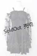 DARK IN LOVE / Gothic Sexy Off-Shoulder Lacey Sleeves Dress L ブラック T-25-03-20-013-PU-OP-SA-ZT001