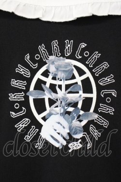 画像4: KRY CLOTHING / 「NUTOKUCHO」レースアップスリーブ襟リボンワンピ  ブラック×ホワイト T-25-03-20-014-EL-OP-SA-ZT001