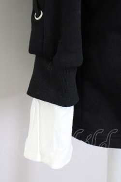 画像5: KRY CLOTHING / 「NUTOKUCHO」レースアップスリーブ襟リボンワンピ  ブラック×ホワイト T-25-03-20-014-EL-OP-SA-ZT001