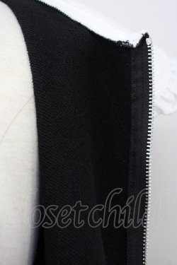 画像6: KRY CLOTHING / 「NUTOKUCHO」レースアップスリーブ襟リボンワンピ  ブラック×ホワイト T-25-03-20-014-EL-OP-SA-ZT001