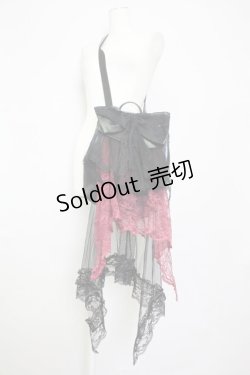 画像1: MR corset / リボンレースリュック  黒Ｘボルドー T-25-03-21-020-PU-BG-SA-ZT