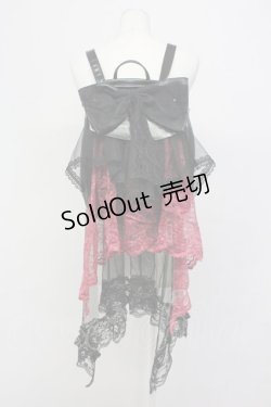 画像2: MR corset / リボンレースリュック  黒Ｘボルドー T-25-03-21-020-PU-BG-SA-ZT