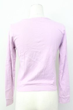 画像2: MILK / パールボタンロゴ刺繍カットカーディガン  ラベンダー T-25-03-21-003-ML-TO-SA-ZI