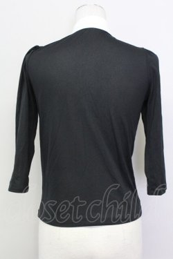 画像2: MILK / リボンタイシフォンブラウス  黒Ｘ白 T-25-03-21-004-ML-BL-SA-ZI