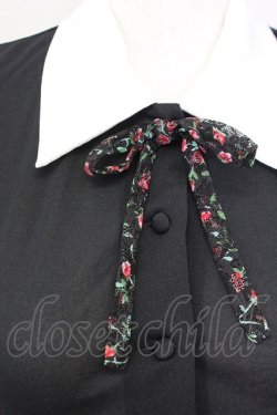 画像3: MILK / リボンタイシフォンブラウス  黒Ｘ白 T-25-03-21-004-ML-BL-SA-ZI