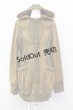 画像1: Ozz oneste / チャイナボタンパーカー  カーキ T-25-03-21-008-OO-TO-SA-ZI