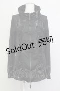 Qutie Frash / 和柄メッシュ編み上げチャイナパーカー  黒 T-25-03-21-009-QU-TO-SA-ZT