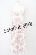L'EST ROSE / バラ柄キャミソールワンピース 2 ピンクＸ白 T-25-03-26-021-LO-OP-SA-ZI