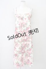 L'EST ROSE / バラ柄キャミソールワンピース 2 ピンクＸ白 T-25-03-26-021-LO-OP-SA-ZI