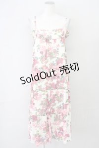L'EST ROSE / バラ柄キャミソールワンピース 2 ピンクＸ白 T-25-03-26-021-LO-OP-SA-ZI