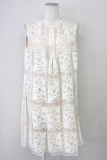 ANNA SUI / フラワーレースリボンノースリーブワンピース 2 ベージュ T-25-03-26-022-PU-OP-SA-ZI