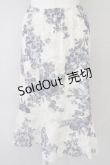 L'EST ROSE / バラ柄メッシュスカート M ベージュ T-25-03-26-024-LO-SK-SA-ZT